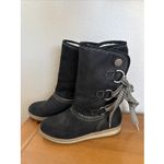 White Mountain Winter Boots Womens 7 M Tivia Black Fabric Lace Up Mid-Calf Lined Photo 4