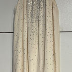 Alice + Olivia  WOMENS IVORY CREAM EMBELLISHED SILK HIGH NECK MINI DRESS 8/LARGE Photo 0