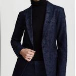 J Brand  Layla Blazer Jacket Womens Small Navy Floral Jacquard Metallic Holiday Photo 12