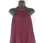 Lulus LULU’S Burgundy Pleated Ruffle Halter Swing Mini Dress Size Small Party Cocktail Photo 3