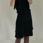 ABS Allen Schwartz Vintage Y2K Tiered Overlay Bow Accent Dress Size P Black Photo 0