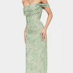 Princess Polly Azura Off-The-Shoulder green Dress  Maxi Photo 0