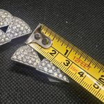 Antique Pair Of 1920's Clear Rhinestone Silver Tone Dress Clips Shoe/Fur/Collar Photo 5