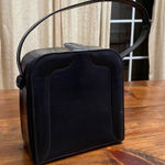 Black vintage shoulder bag with Mirror inside Handbag Photo 0