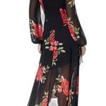 Disney Princess | Floral Rose Corset Long Sleeve Midi Chiffon Dress Size XS Photo 1