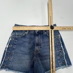 ZARA ‎ Denim Shorts Womens 2 High Rise Grommet Side Fray Hem Summer Cutoff Photo 6