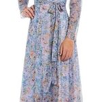 Laundry by Shelli Segal Long Sleeve Floral Mesh Wrap Dress Size 4. D20 Photo 0