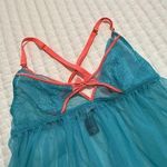 Victoria's Secret Victoria’s Secret Sheer Blue Coral Neon Lace Mesh Babydoll Lingerie Sz S Small Photo 5