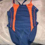 NWT Sporti Piped Splice Wide Strap One Piece Swimsuit, size 40 Blue Photo 0