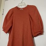 Ulla Johnson NWOT  Landry Orange Puff Sleeve Ruffle Hem Sweatshirt Dress Small Photo 3