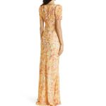 NEW STAUD Lea maxi Dress in Soleil Flower Print Yellow Size 10 Photo 2