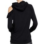 Rachel Rachel Roy Cold Shoulder Hoodie Sweatshirt Sweater Women's Size XS Black Photo 1
