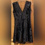 Dress the Population  Marilyn Sequin Sleeveless V-Neck Mini Dress Black Sz Large‎ Photo 12
