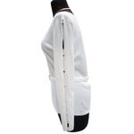 Cache  Ivory Metal Buttons Peek A Boo Sleeve Top Removable Self Belt New $98 NWT Photo 1