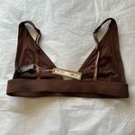 SKIMS  Swim plunge Bikini top, color COCOA, size:‎ L Photo 1