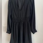 EXPRESS  Black Long Sleeve Mini Dress Size M Smocked Waist Photo 4