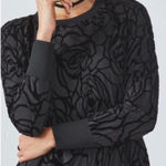 Fabletics  Lola Back at it‎ Black Rose Print Flock Long Sleeve Top Size M Photo 0