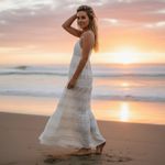 Aerie Tie Dye Maxi Dress White Size Small Ethereal Goddess Summer Bohemian Beach Photo 2