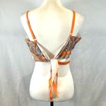 SheIn Orange and white paisley boho print bandeau cami top size large Photo 6