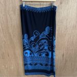 Susan Graver maxi navy blue skirt size LP Photo 2