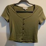 Pink Rose Green Crop Top Photo 0