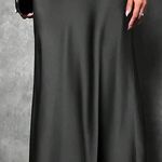 Black Satin Midi Skirt Size M Photo 0