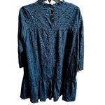 ZARA Lace 3/4 Sleeve Babydoll Mini Dress Navy Blue Size Large Photo 1
