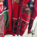 ID Distinction teddy bear and holiday motifs cardigan size small vintage 80’ Red Photo 4