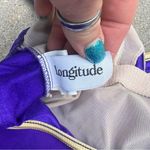 80s Longitude Royal Purple Ruched Faux Button Madonna One Piece Swimsuit 14 TALL Size L Photo 5