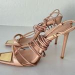 Schutz Vikki Leather Ankle Wrap Tie Strap Stiletto Sandal Heels Tan Size 9.5 Photo 6