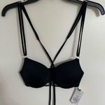 Shade & Shore  Women's 34B Bikini Top Black Push-Up Double Strap New Photo 1