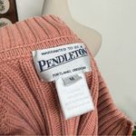 Pendleton Peach Cotton Cable Knit Zip Up Cardigan Sweater Photo 4