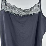 Maurice's Black Camisole tank stretchy metallic Lace Trim XL slinky Y2K layering Photo 5