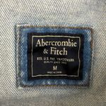 Abercrombie & Fitch Rigid Stone Wash Denim Jacket Womens M Light Wash Distressed Photo 7