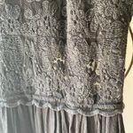 Pins and needles Anthropologie size small black goth lace mini ruffle dress Photo 2