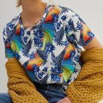 Farm Rio  x Anthropologie Aves Motif Island Inspired Cotton Graphic Tee XS Photo 0