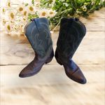Vintage Tony Llama Women's 8.5 Brown Green Shaft Western Distressed Cowboy Boots Photo 2