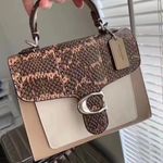 Coach Tabby Top Handle 20 In Colorblock With Snakeskin Detail Photo 8
