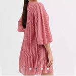 ASOS  DESIGN Tall pleated trapeze mini dress with puff sleeves in dobby size 2 Photo 1