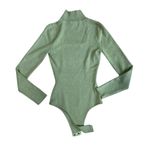 superdown  Victoria Square Neck Cutout Bodysuit  Green Size Small Turtleneck Photo 9