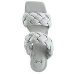 Marc Fisher Hammy Braided Leather Strap Sandal in Grey Silver Size 6 NWT Photo 3