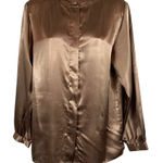 Vintage Justine Todd Long Sleeve Button Down Blouse Size 8 Gold Photo 0