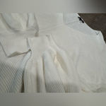 1. State  Ivory V-Neck Sweater with Balloon Sleeves Photo 7