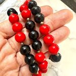 Vintage red and black beaded necklace Photo 4