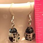 Glass penguin earrings Black Photo 2