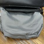 Black Textured Faux Leather Small Satchel Handbag Purse 8 x 6.5 Inch Photo 5