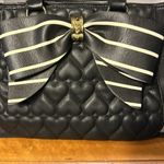 Betsey Johnson Betsy Johnson, adorable handbag, black with black & white bow. New without tags. Photo 7