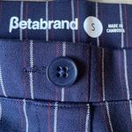 Betabrand  Womens S Straight Leg Yoga Dress Pants Navy Blue Thin stripes Comfort Photo 2