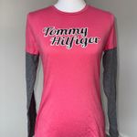 Tommy Hilfiger  Pink Gray Layered Look Logo Long Sleeve Shirt Size S Skater Y2K  Photo 0