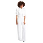 Black Halo Ara Tie Neck Puff Sleeve Jumpsuit in Pearl Size US 8 Photo 10